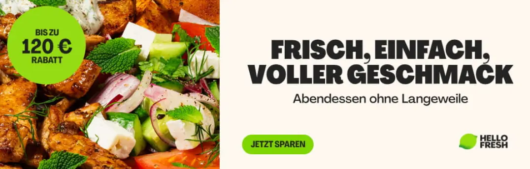 Jetzt Rabatt bei Hellofresh sichern