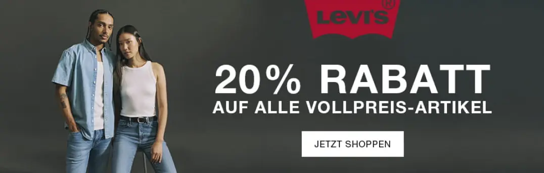 20% Levi’s® Rabattcode für fast alle Artikel im Shop